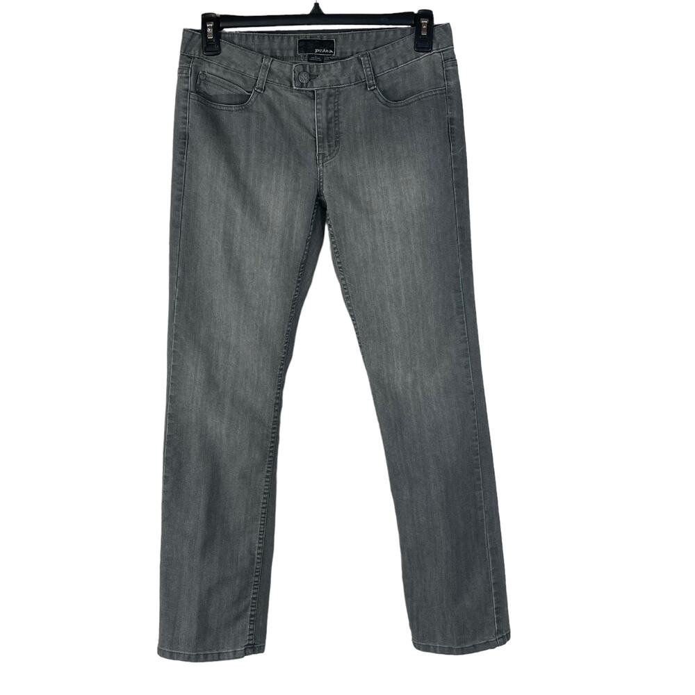 prAna SZ 6 Jeans Straight Leg Stretch Low-Rise Gray 5-Pockets Womens